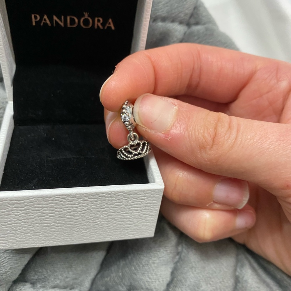 Silver tiara pandora charm